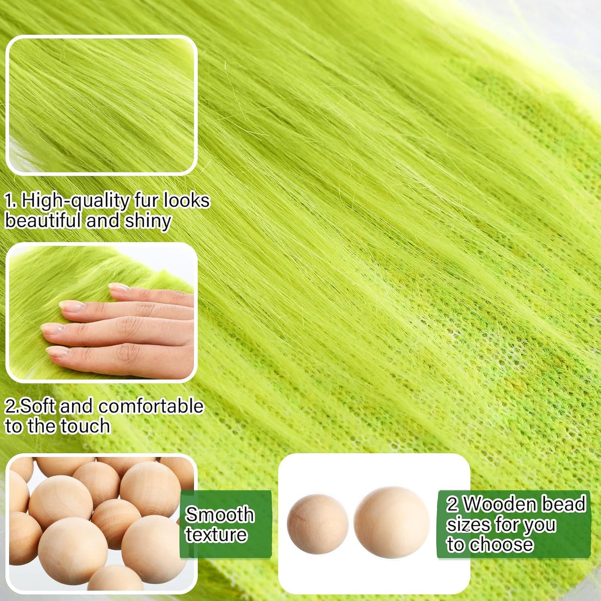Tudomro 45 Pcs Halloween Gnome Beards for Crafting DIY Gnome Beard - Orange, Green, White / 45 - image 3