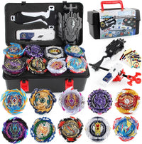 Battling Top Set, Burst Gyro Toys 10 Spinning Tops 2 Launchers Combat Battling Game with Portable