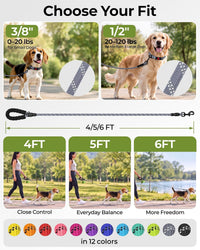 Taglory Rope Dog Leash for Medium Large Dogs - 1/2" x 6 FT (20~120 lbs.) / Grey - image 3