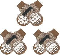 BEAUTYZOO Anti Slip Dog Socks for Small Medium Large Dogs,Paw Protector with Grips for Hardwood Floor Hot/Cold Pavement,Traction Control 3 Pairs AntiTwist Dog Shoes to Prevent Licking for Senior Dog
