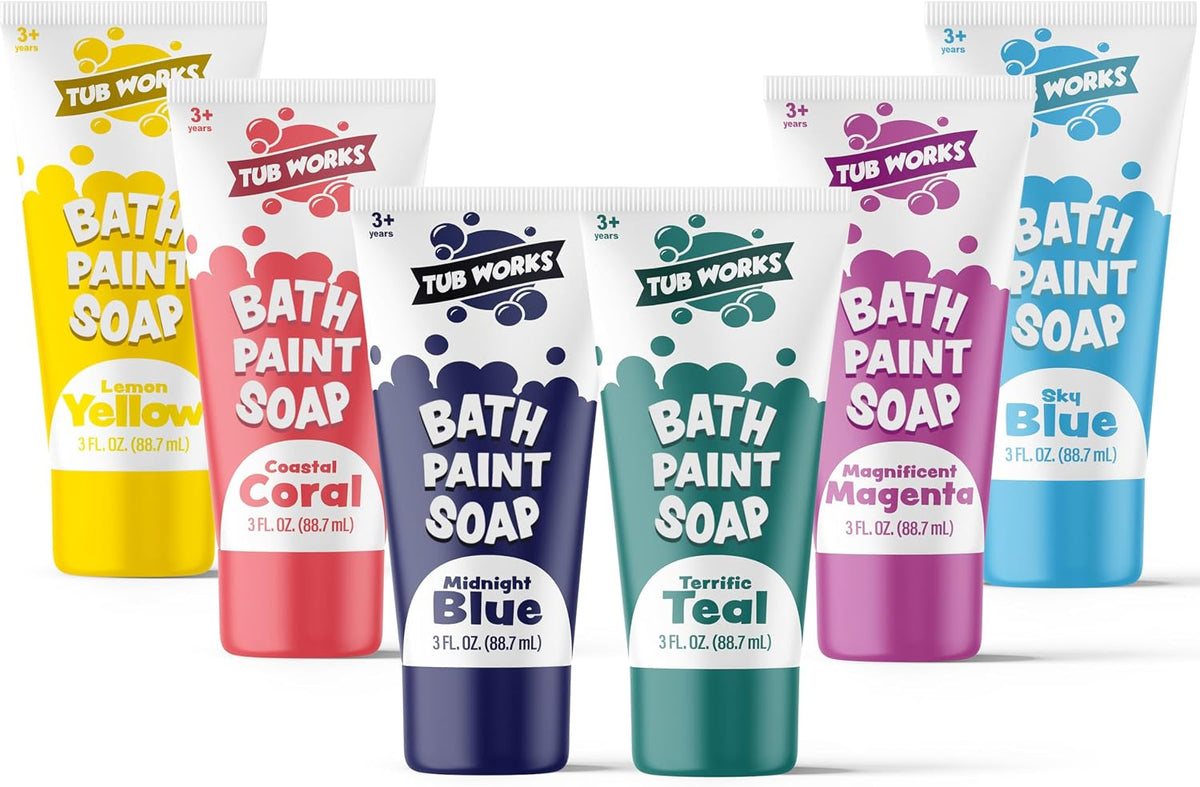 Tub Works Bath Paint Soap Bath Toy, Classic 6 Pack, Non-Toxic - Fun
