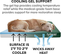Furhaven Water-Resistant Cooling Gel Dog Bed for Medium/Small Dogs w/ Removable Washable Cover, For Dogs Up to 35 lbs - Indoor/Outdoor Logo Print Oxford Polycanvas Mattress - Forest, Medium