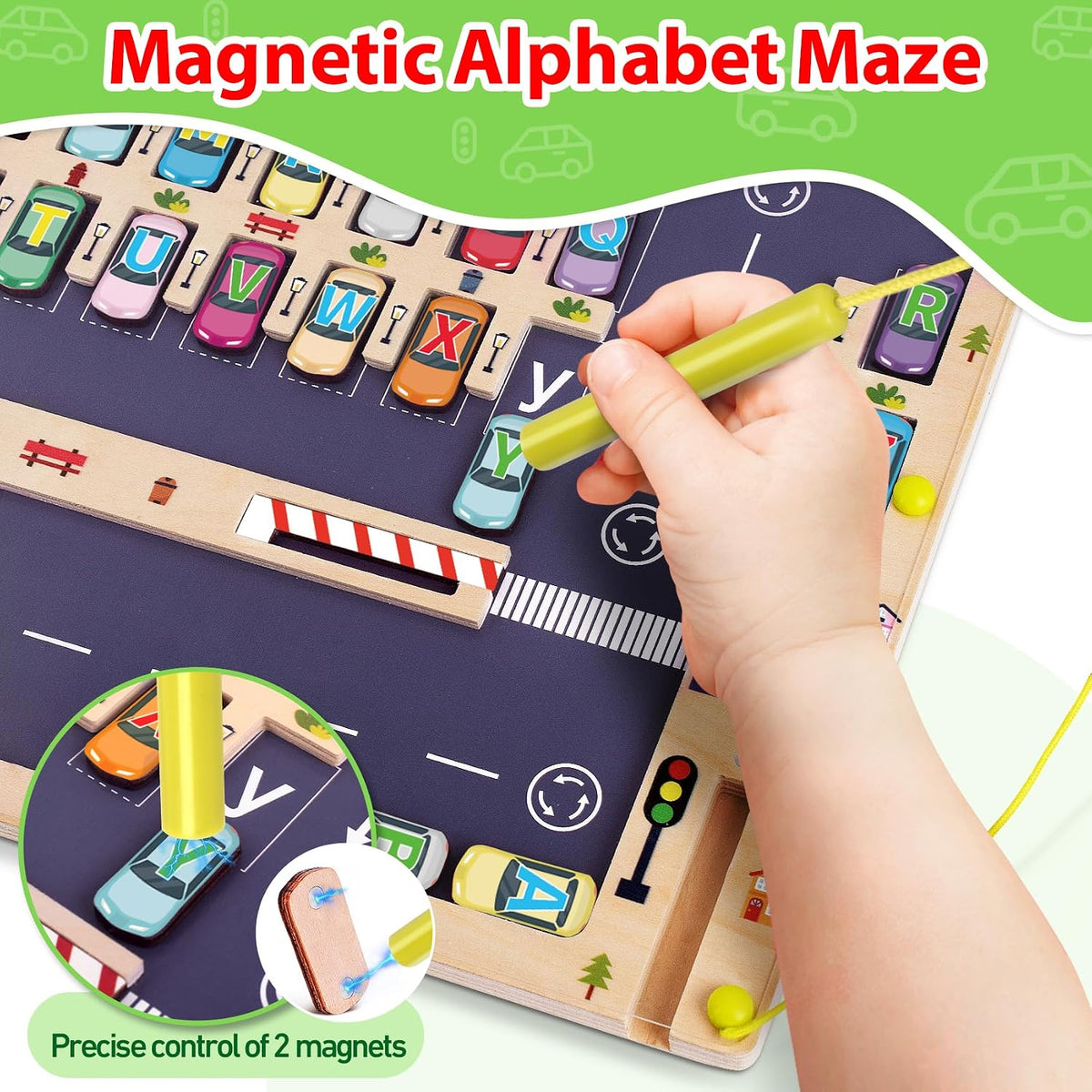 Wooden Magnetic Alphabet Maze Letter Puzzle Montessori Toys for Boys - image 4