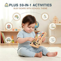 RichBoy Busy Boards, Lights Switch-Style, Wooden - School 7.8" x 6.5" - image 2