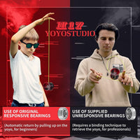 YOYOSTUDIO H17 dual purpose aluminum trick yoyo with strings, glove and case - view 18