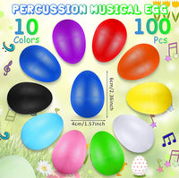 Yeshone 100 plastic egg shakers in 10 bright colors - view 14