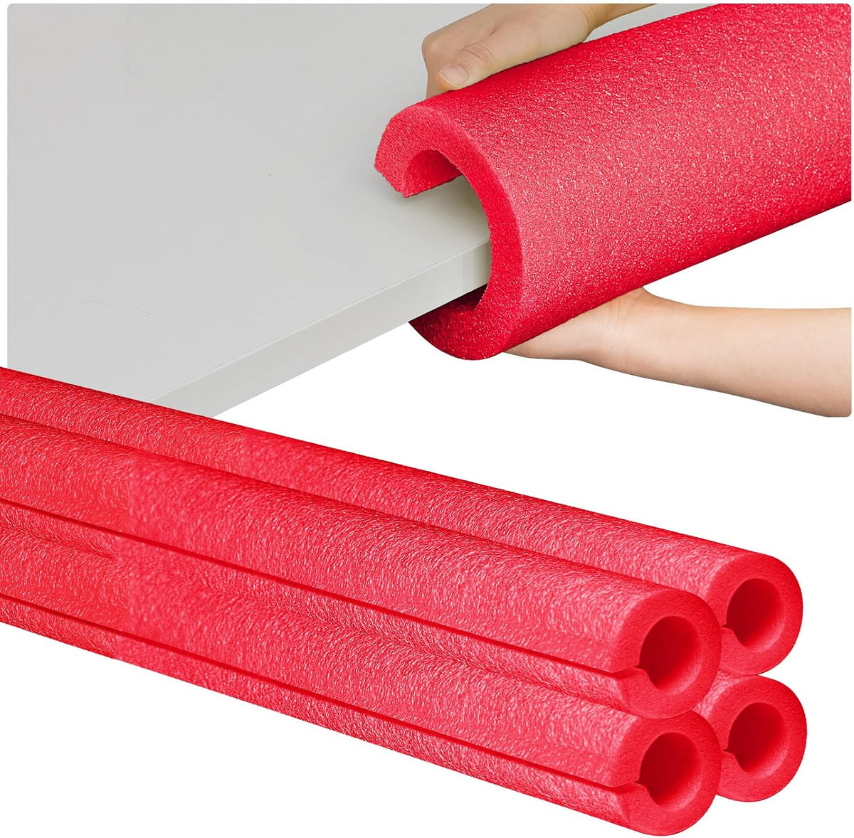 Hanaive jumbo pool noodles, 40 inch hollow EPE foam tubes in black, 4 pack - view 2