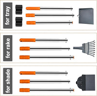 Niubya Pooper Scooper for Dogs, Metal Poop Scooper Tray Spade and Rake Set, Poop Scoop with Adjustable Long Handle, Dog Pooper Scooper for Pet Waste Removal
