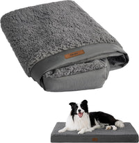 LE SURE Waterproof Dog Bed Cover Replacement - Large / Dark Grey-Sherpa / Sherpa
