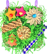 KATUMO Bird Toys, Grass Mat Shredding Hanging Toy for Budgie Parakeet – Essentials for Birds - Green decor