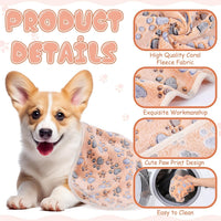 Chumia 40 Pcs Dog Blankets, Pink, Purple - Paw / Brown / 40 - image 3