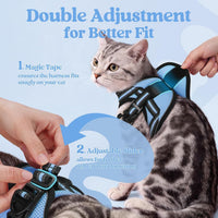 rabbitgoo Cat Harness and Leash Set, Step-in Soft Vest - S / Light Blue - image 2