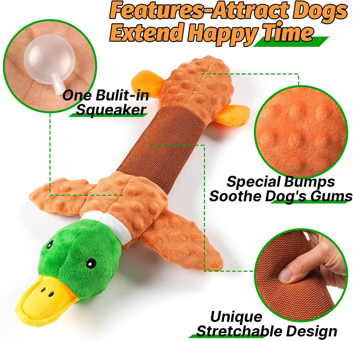 Tug of War Dog Toy, Crinkle Dog Toys for Large Dog - Duck - image 2