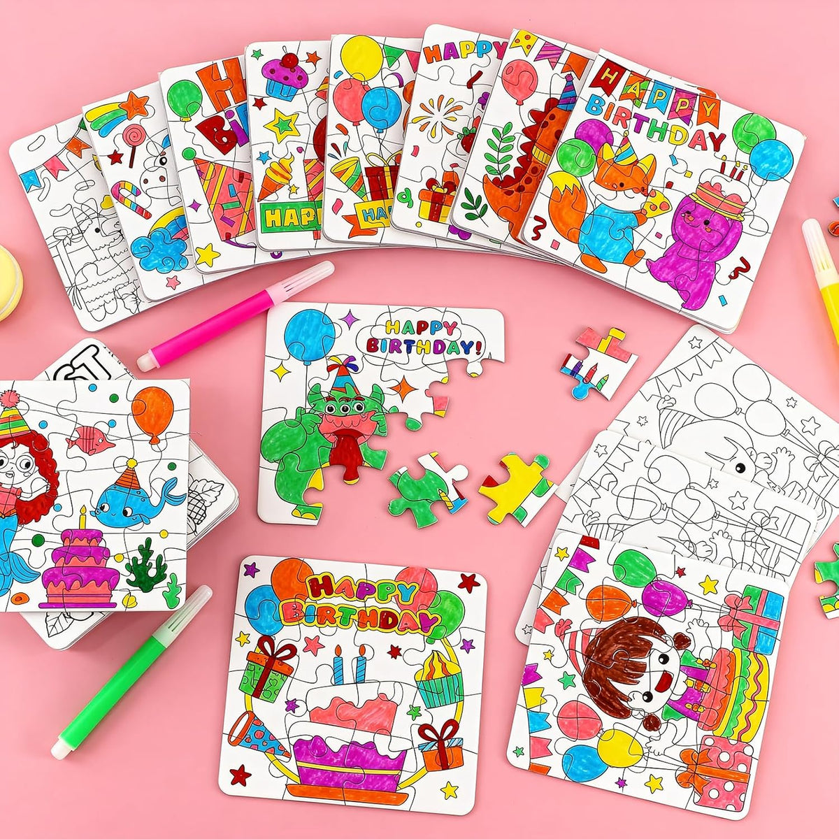 MUOUAKATE Christian Halloween crafts for kids, 24 blank coloring puzzle sets - view 27