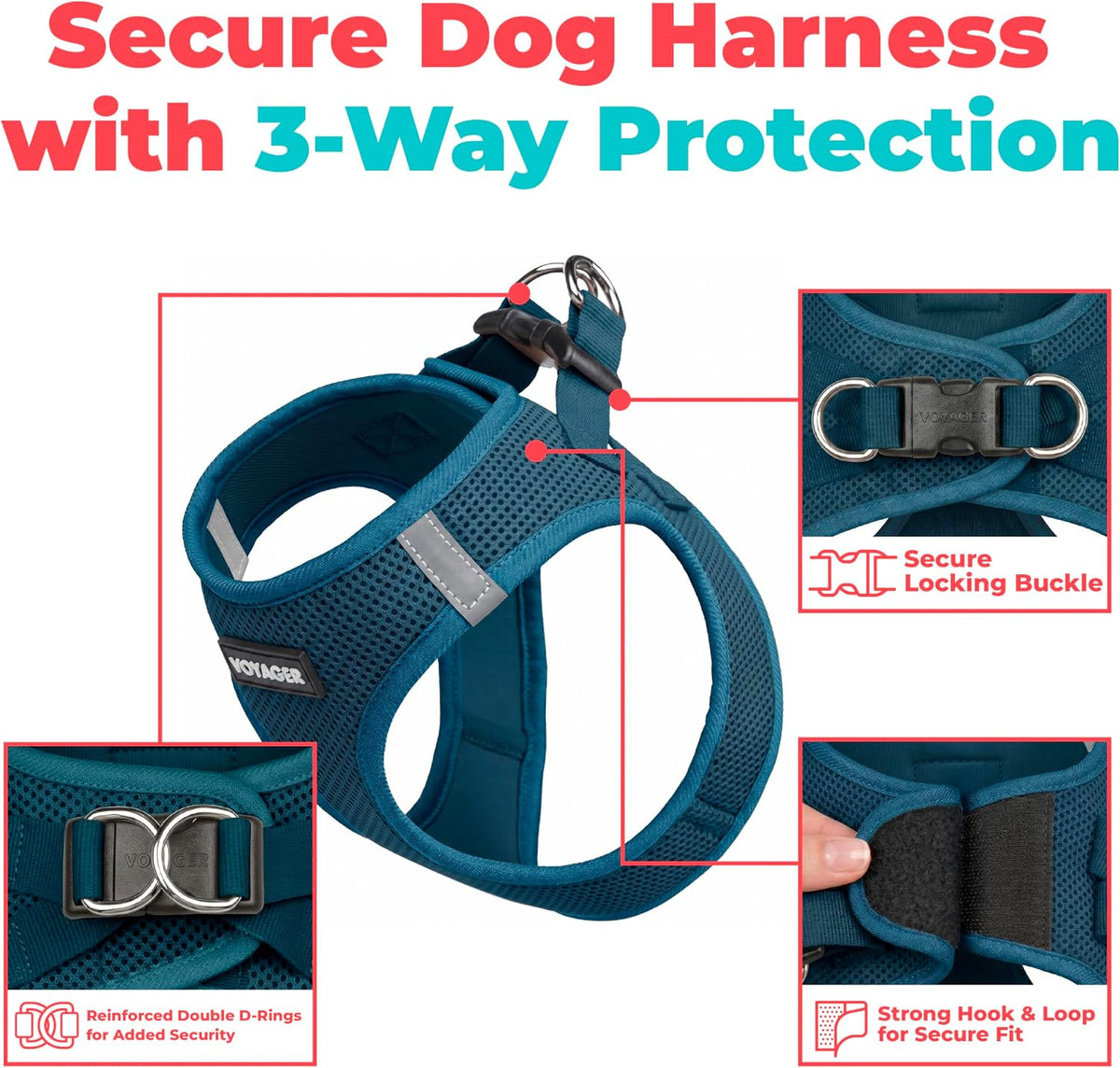 Voyager Step-in Air Dog Vest Harness - Blue / XL (Chest: 20.5 - 23") - image 2
