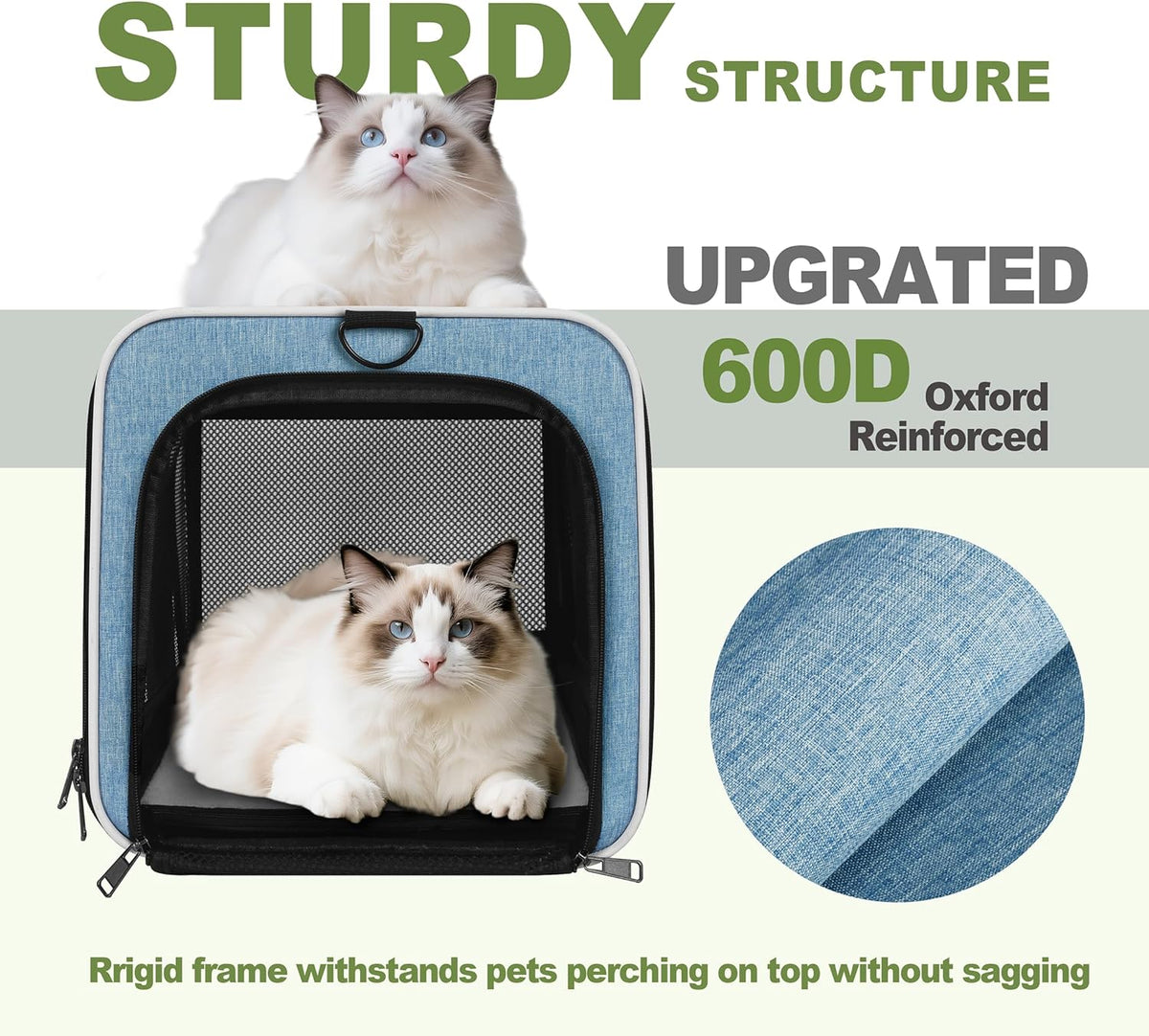 Cat Carrier 18x11x11 Top Load - Blue / 18.0"L x 11.0"W x 11.0"H - image 4