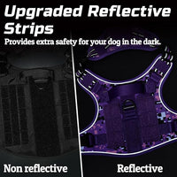 rabbitgoo Tactical Dog Harness Medium Sized Dog, No Pull Military Service Vest with Handle & Molle, Easy Control for Training Walking, Adjustable Reflective Straps, Purple Camo, M