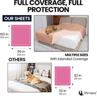 Thin Reversible Waterproof Protective Bed Cover, for Pets - King 96 x 100 inch / Peach - image 4