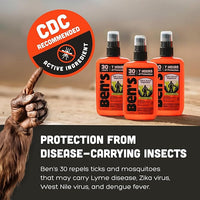 Ben's Tick & Insect Repellent - Travel Size Bug Spray with 30% DEET for Mosquitoes, Ticks & More - Up to 7 Hours of Protection - Fragrance-Free - 3.4 Fl Oz (4 Pack)
