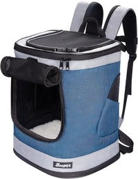 Jespet Pet Backpack Carrier for Small Dog - 1-Blue Grey