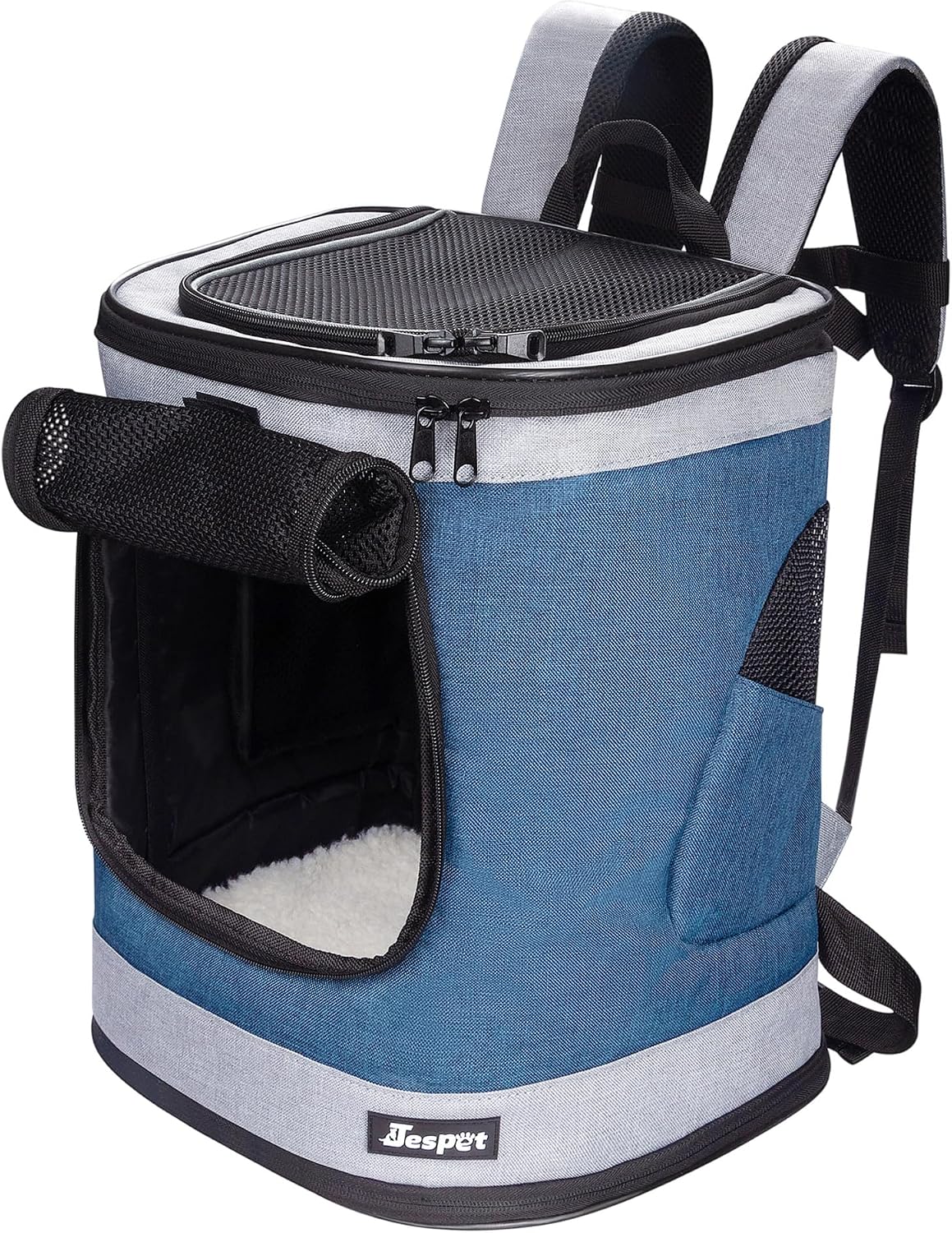 Jespet Pet Backpack Carrier for Small Dog - 1-Blue Grey