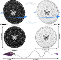 Threan Pendulum Board with Amethyst Pendulum Star Style Planchette Set – Fun for Kids & Family - Butterfly Style - image 4