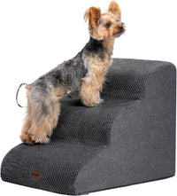 Garnpet Dog Stairs for Couch Sofa and Chair - Fleece 3-Step / Dark Grey