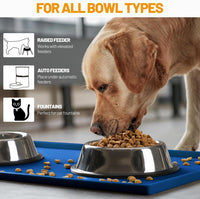 Hubulk Dog Feeding Mat,100% Waterproof Food Grade Silicone Pet Food and Water Bowl - Navy / 28"l X 18"w - image 4