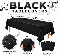 Stone Wall Table Covers, 54"x108" XL, Medieval Party Decorations - Black (Pack of 3) - image 2