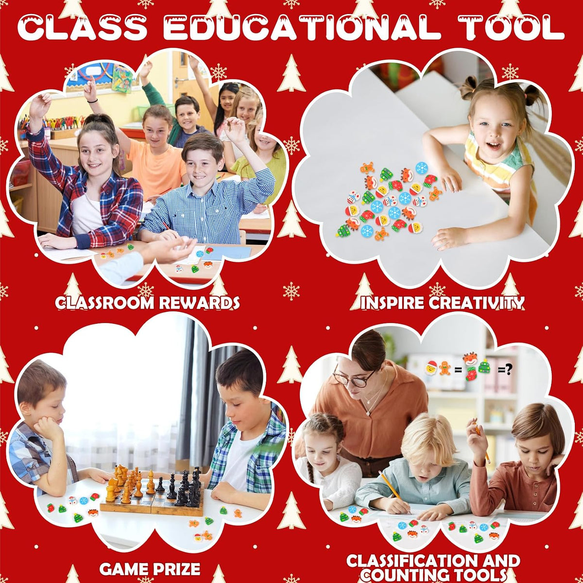 Wolpark mini erasers for kids shaped like cakes, donuts, ice cream, fruit and hearts - view 28