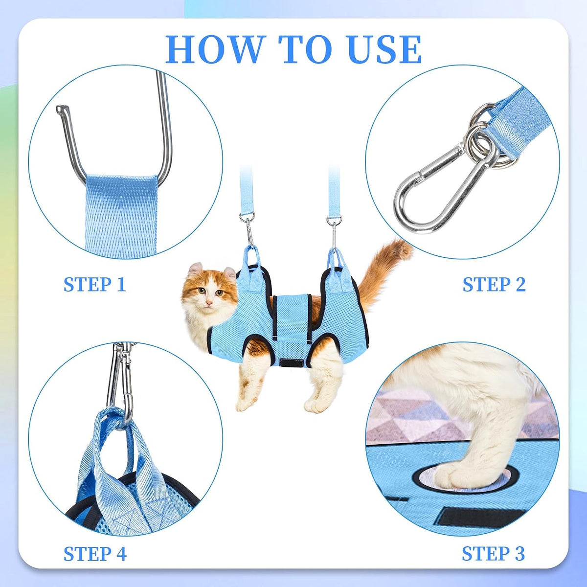 PatiencET Dog Grooming Hammock Kit – Essentials for Dogs - Cerulean / XS (12 LB Max) - image 4