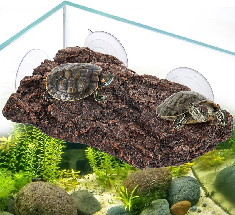 Turtle Basking Platform, Fish Tank Aquarium Tortoise Climbing Platform with 3 Suction Cups, Baby