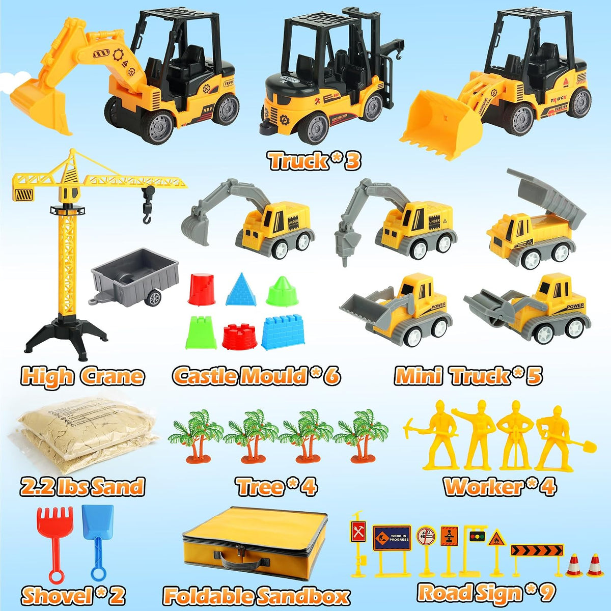 Helsort 37 Pcs Sand Construction Kit with Magic Sand, Sandbox - image 2