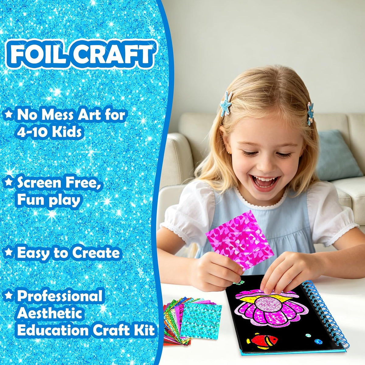 FUNNYB&G Foil Art Craft Kit for Kids - Ocean - image 3