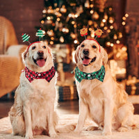 ADOGGYGO Fall Plaid Dog Collar 2 Pack, Thanksgiving Dog Bow Tie - Large / Christmas Shirt Collar - image 3