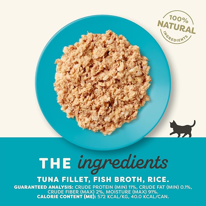Applaws Natural Wet Kitten Food in Broth, Limited Ingredient Canned Wet Kitten Food, No Additives, Made with Natural Ingredients, Tuna Fillet in Broth (6 x 2.47oz Cans)