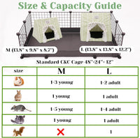 Jenvd Guinea Pig Hideout Large with Curtain - Grid- / Medium - image 2
