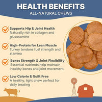 Gaines Family Farmstead Turkey Tendon Chips for Dogs – 5 oz, Natural Single-Ingredient Dog Treats, High-Protein Crunchy Chews, Rawhide Alternative, Grain-Free, Made in USA