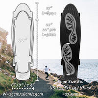 KMX Classic Retro Mini Cruiser Skateboard 22" & 27" for Boys Girls - Flame Black / 27" - image 4