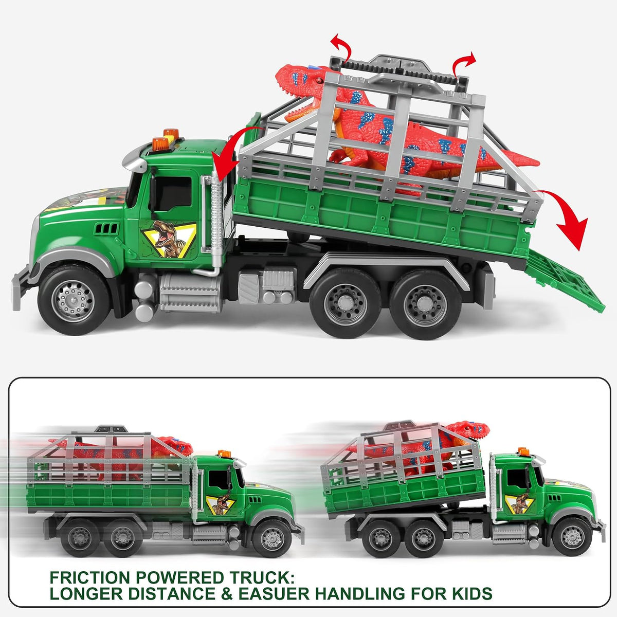 Dwi Dowellin Kid Trucks Toys for Boys Age 3-5 - dinosaur truck - image 2