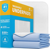 4 Pack Washable Pee Pads for Dogs 34"x36" - Blue/White / 2 Pack - 34x36