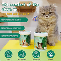60 ct Pet Ear Finger Wipes for Dogs - Extra-Coverage and Large Design with Coconut Oil and Aloe Vera, Relieve Ear Itching and Inflammation, Remove Ear Wax and Debris, Soothing Cleansing Deodorizing