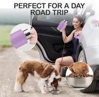 KEWIXY Insulated Dog Travel Water Bottle with Detachable Bowls - Mauve / 32 Oz - image 4