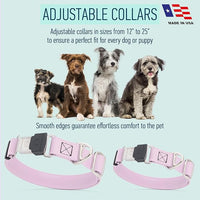 Dogline Biothane Waterproof Dog Collar with Herm Sprenger Stainless Steel Quick Release Buckle – Heavy Duty Tactical Durable Collar for Dogs – Comfortable and Safe Pet Collar, W 1" L 15-25", Pastel