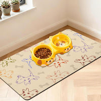 Pet Feeding Mat for Floors Cat Food Mat Waterproof Dog Food Mat - 30"L x 17"W / Yellow