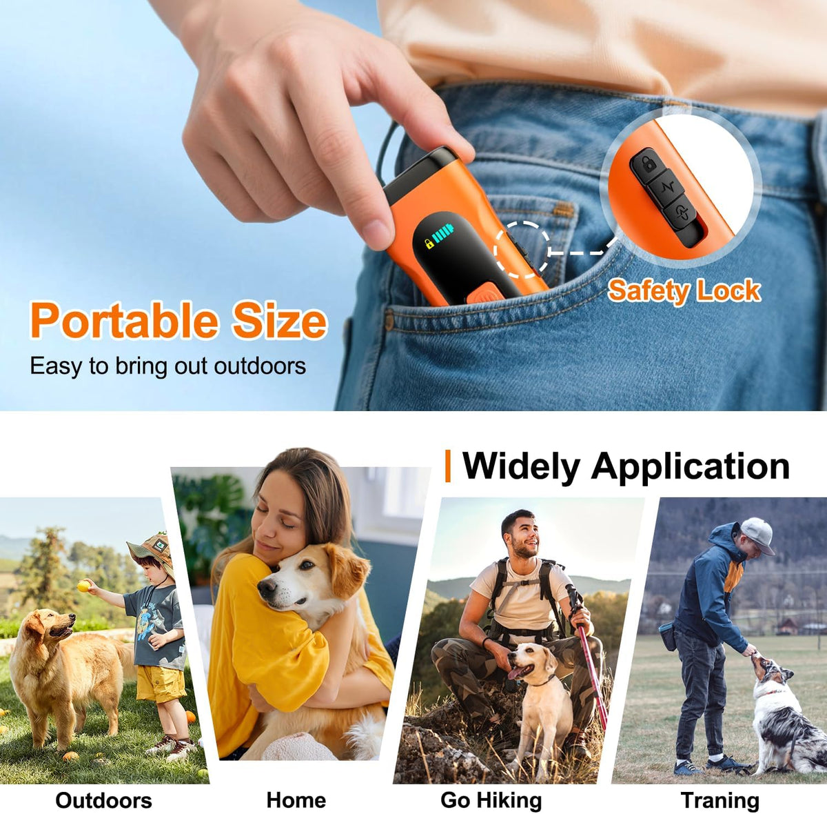 Dog Bark Deterrent Devices Anti Barking Device for Dogs Ultrasonic - Orange / 2 Pack - image 3