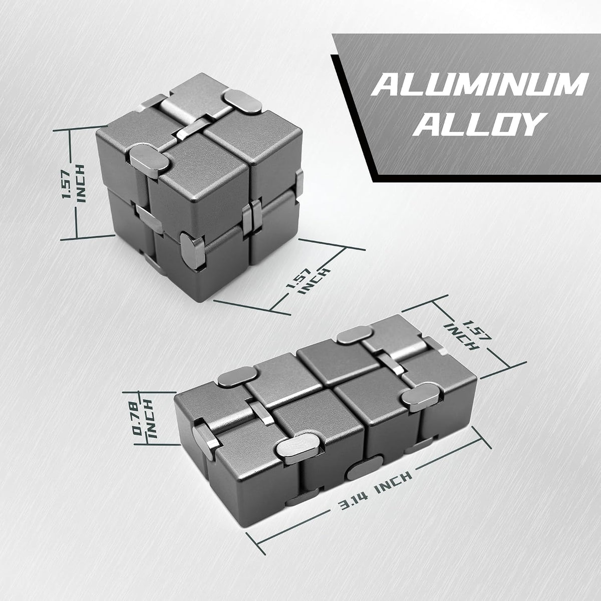 DOLASEV silver metal infinity cube fidget toy made of zinc alloy - view 14