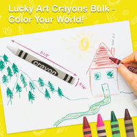 Lucky Art white crayons bulk refill pack, 80 regular size wrapped crayons - view 14