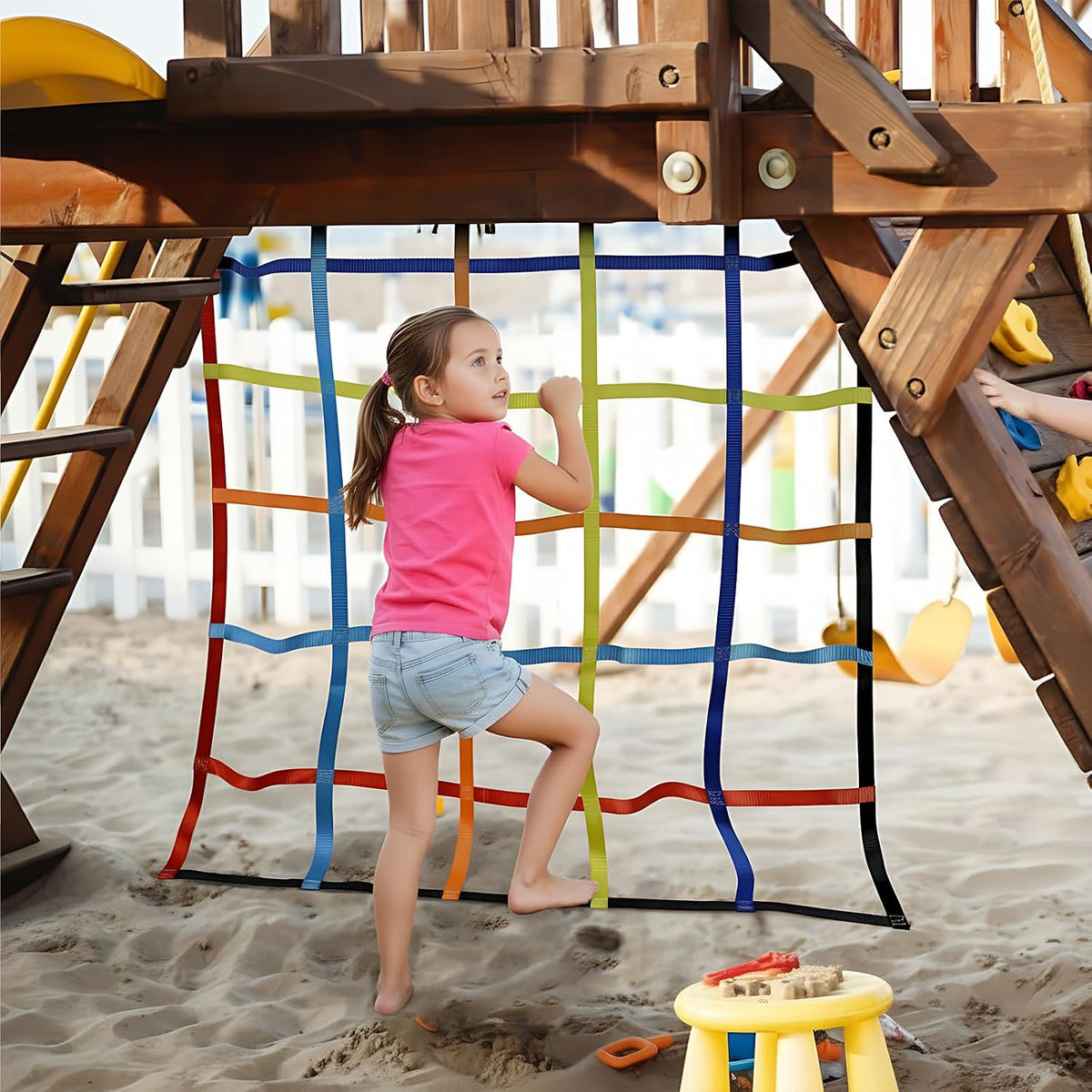 TOPNEW Ninja Cargo Rope Net for Kids - Multi-color - image 4