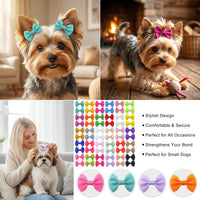 Dog Hair Bows Small Puppy Clips for Pet Grooming Accessories Doggy - 2in solid dog hair clips 30 Pairs - image 3